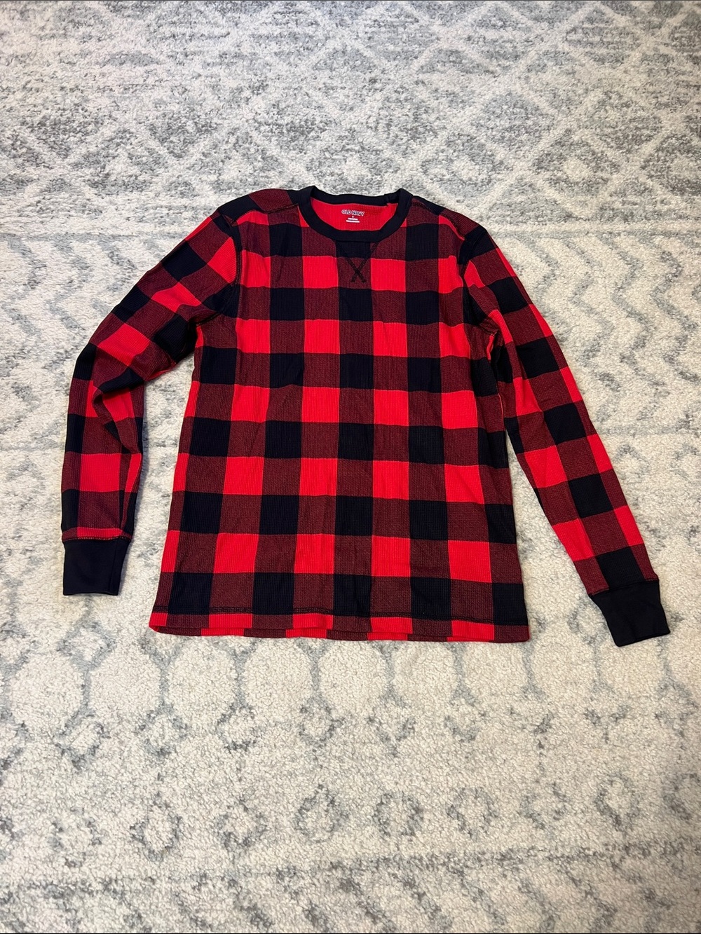 Old Navy Red and Black Buffalo Plaid Long Sleeve Tee
